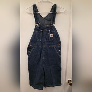 Carhartt Denim Shortalls Bib Overalls 30 Waist Unisex Like New